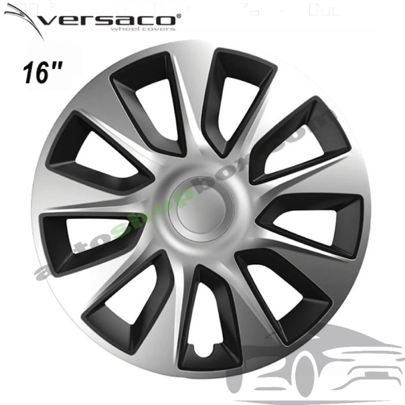 Тасове за джанти 16'' Versaco Stratos Silver / Black, комплект 4 бр.