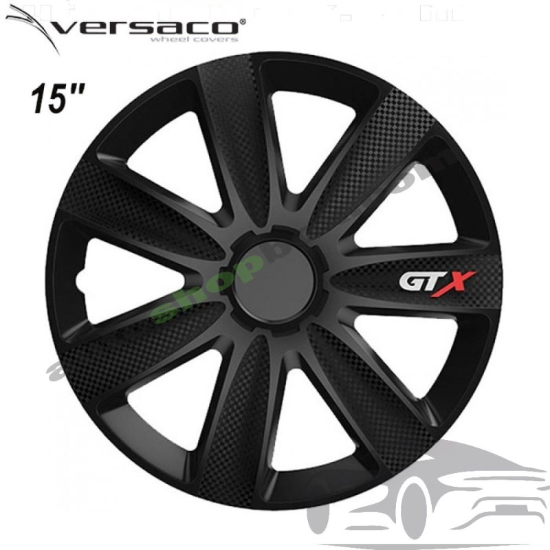 Комплект тасове за джанти 15" Versaco Carbon GTX Black (4 бр.)