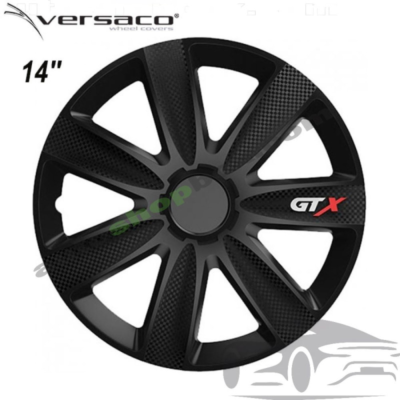 Комплект тасове за джанти 14" Versaco Carbon GTX Black (4 бр.)