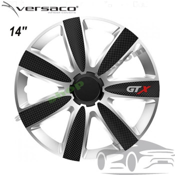Комплект тасове за джанти 14" Versaco Carbon GTX Black / Silver (4 бр.)