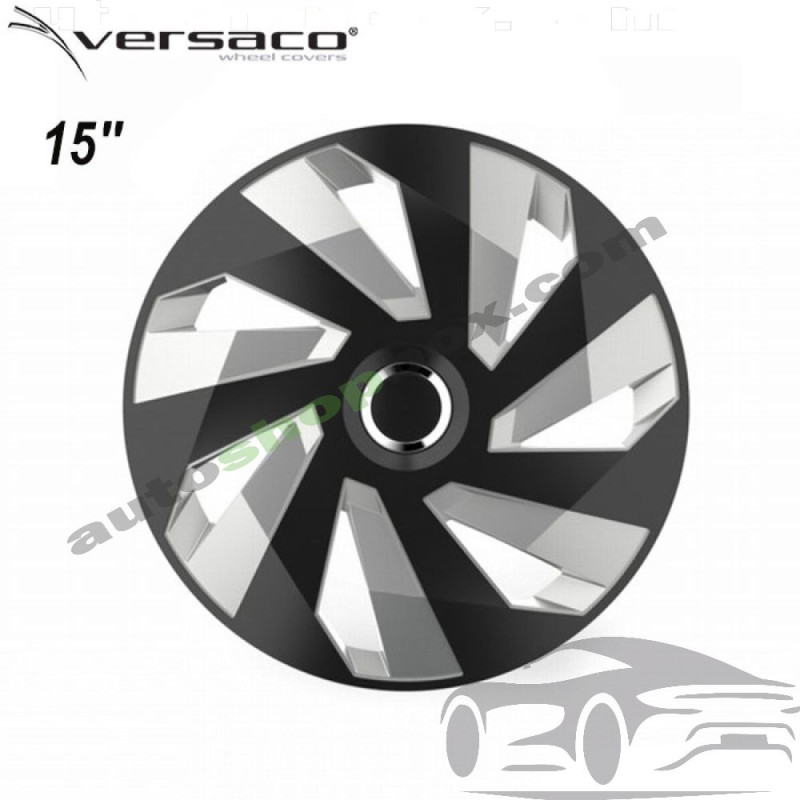 Комплект тасове за джанти 15" Versaco Vector RC Black/Silver (4 бр.)