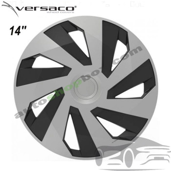 Комплект тасове за джанти 14" Versaco Vector Silver/Black (4 бр.)