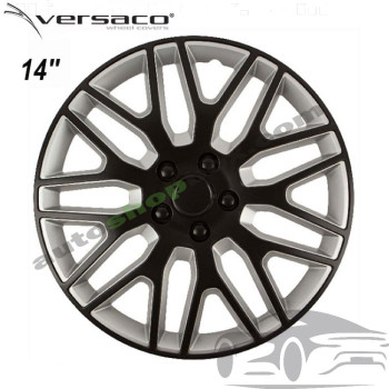 Комплект тасове за джанти 14" Versaco Dakar Black/Silver (4 бр.)