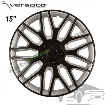 Комплект тасове за джанти 15" Versaco Dakar Black/Silver (4 бр.)
