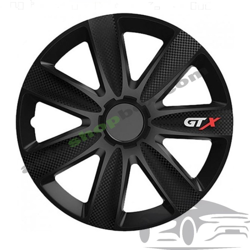 Тасове за джанти 13" Versaco Carbon GTX - 4 броя (Черно и Сребристо)
