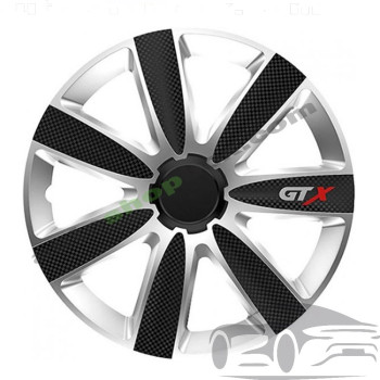 Тасове за джанти 13" Versaco Carbon GTX - 4 броя (Черно и Сребристо)