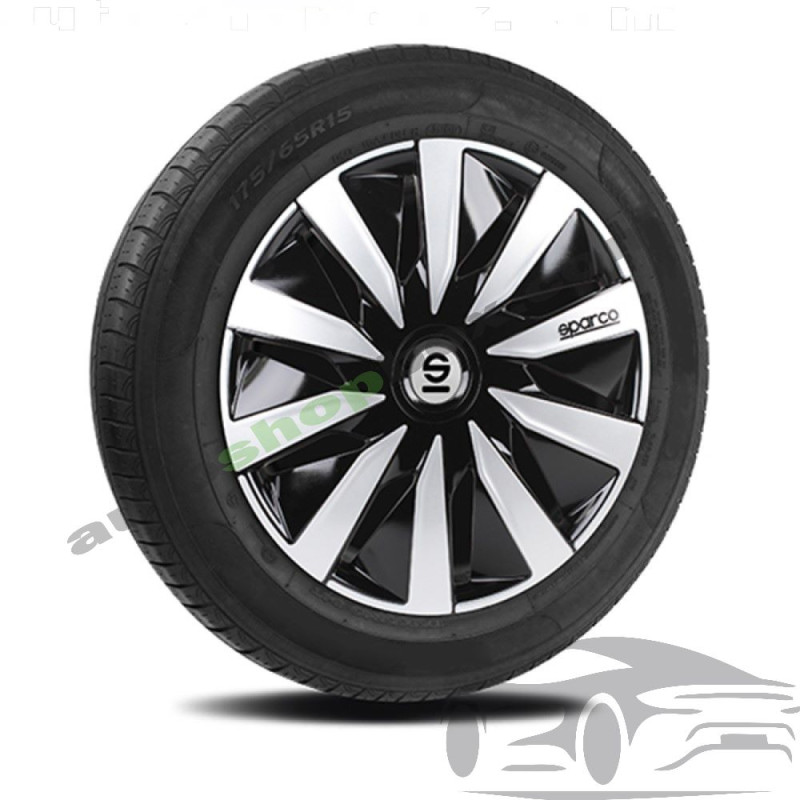 Тасове за джанти 14" Sparco LAZIO - 4 броя (Черно и Сребристо)