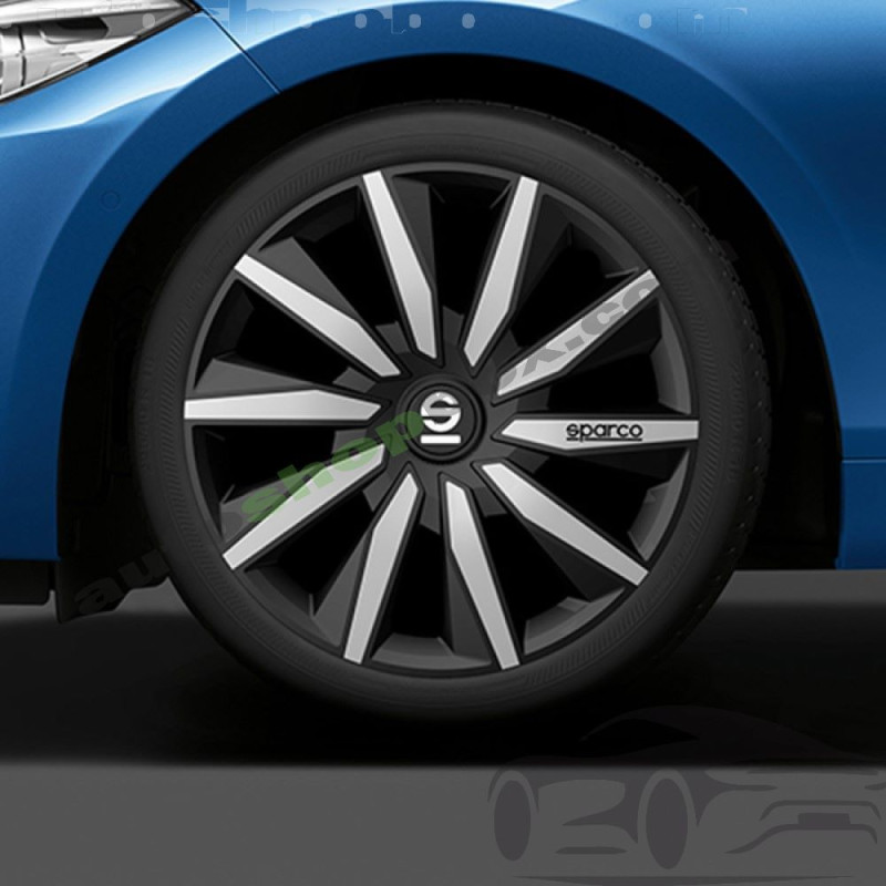Тасове за джанти 15" Sparco MILANO - 4 броя (Черно и Сребристо)