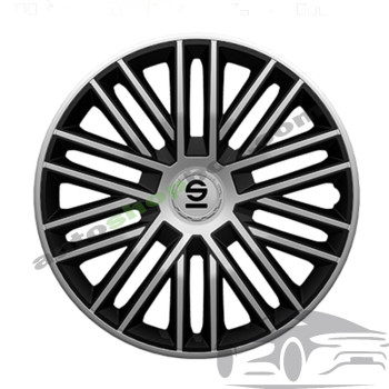 Тасове за джанти 14" Sparco BERGAMO - 4 броя (Сребристо и Черно)
