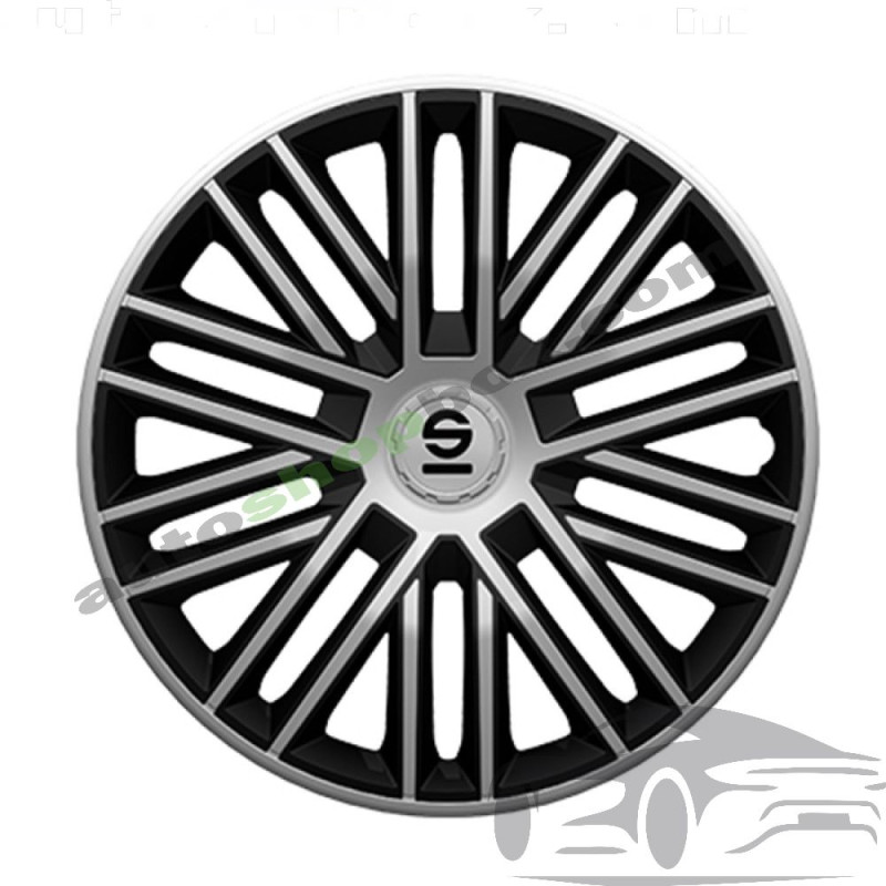 Тасове за джанти 14" Sparco BERGAMO - 4 броя (Сребристо и Черно)