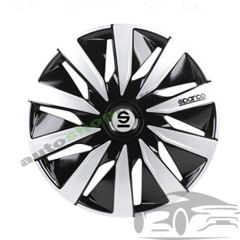 Тасове за джанти 15" Sparco LAZIO - 4 броя (Черно и Сребристо)