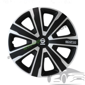 Тасове за джанти 14" Sparco PALERMO - 4 броя (Черно и Сребристо)
