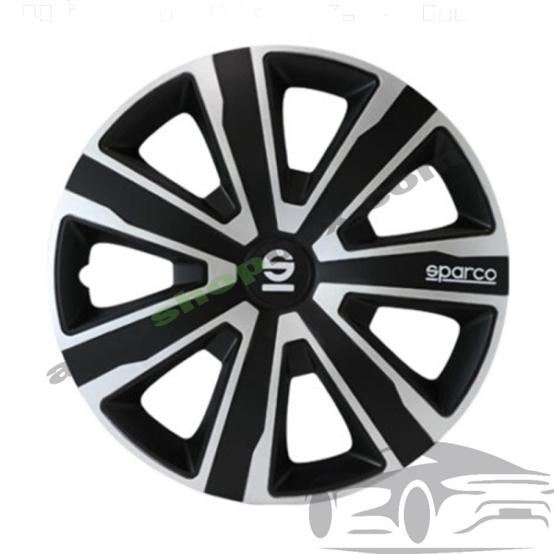 Тасове за джанти 14" Sparco PALERMO - 4 броя (Черно и Сребристо)