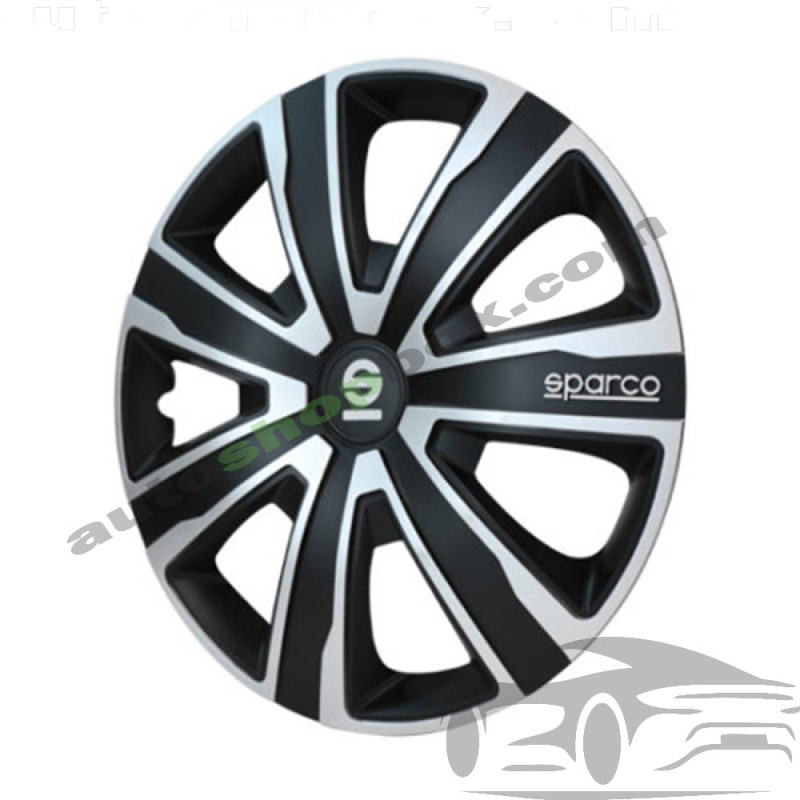 Тасове за джанти 14" Sparco PALERMO - 4 броя (Черно и Сребристо)