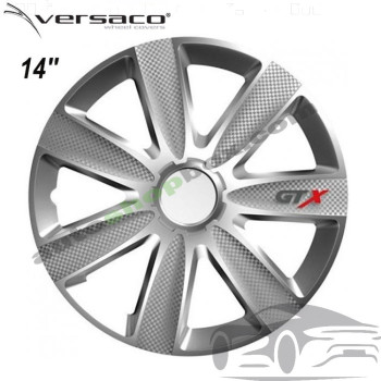 Комплект тасове за джанти 14" Versaco Carbon GTX Silver (4 бр.)