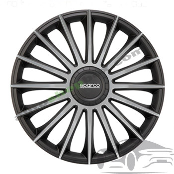 Тасове за джанти 14" Sparco TREVISO - 4 броя (Черно и Сребристо)