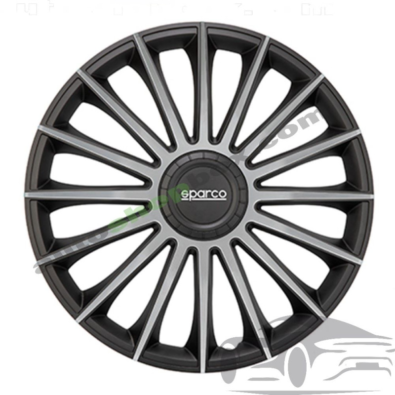 Тасове за джанти 15" Sparco TREVISO - 4 броя (Черно и Сребристо)
