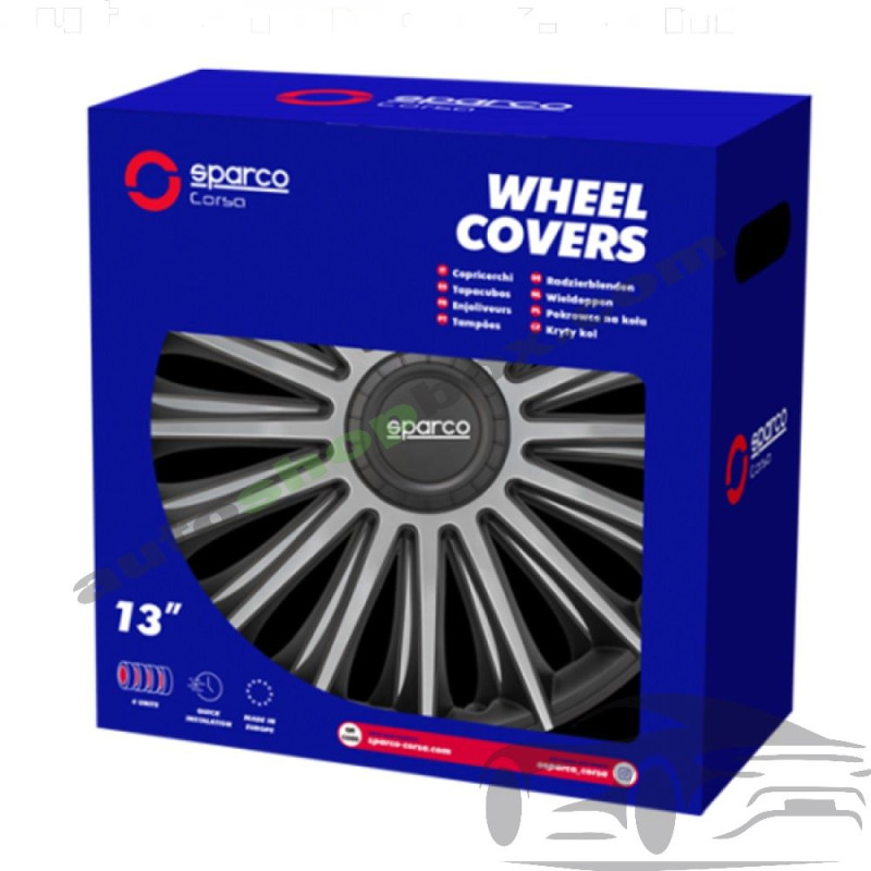 Тасове за джанти 15" Sparco TREVISO - 4 броя (Черно и Сребристо)