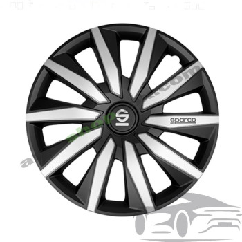 Тасове за джанти 15" Sparco MILANO - 4 броя (Черно и Сребристо)