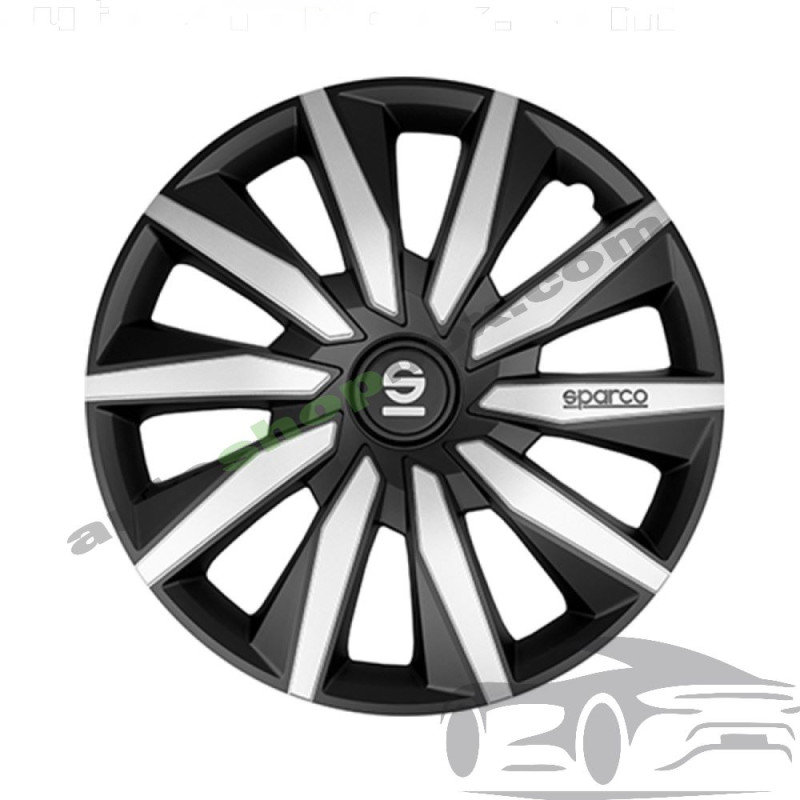 Тасове за джанти 15" Sparco MILANO - 4 броя (Черно и Сребристо)