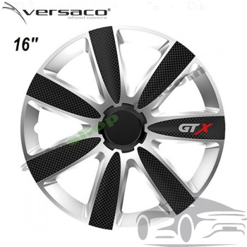 Тасове за джанти 16'' Versaco Carbon GTX Black / Silver, комплект 4 бр.